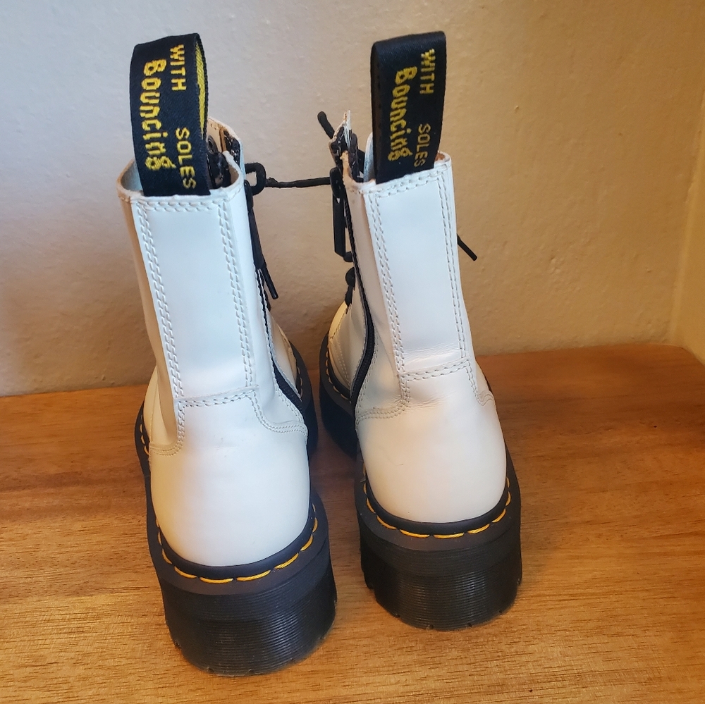Dr Martens Jadon Platform White Polished Smooth Leather Mens 7 Womens 8 - Picture 5 of 11